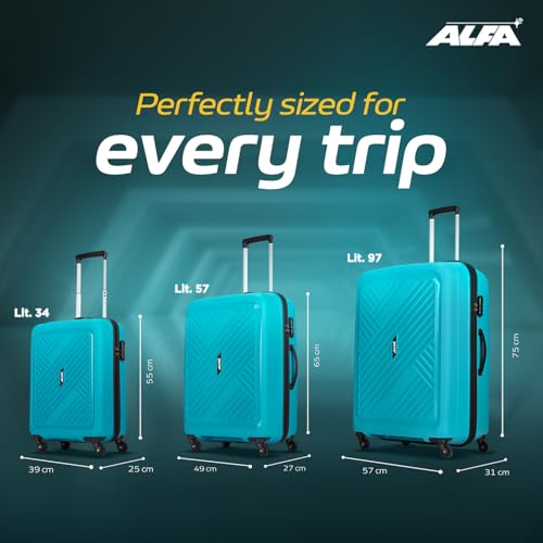 Image of ALFA by VIP Rhino Set of 2 Trolley Bag 55, 65cm | Hard Luggage| Smooth 4-Wheel Suitcase| Combination Lock with Secured Zip| Sturdy Push Button | 3-Year Warranty