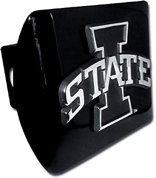AMG Iowa State Metal Black Hitch Cover