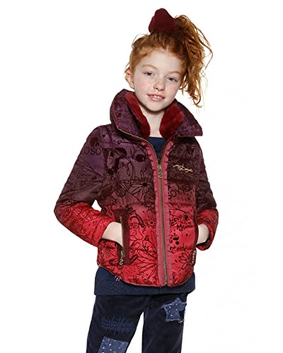 Doudoune matelassée Desigual Rupit rouge bordeaux pour garçon et fille