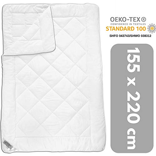 bonsport 4 Jahreszeiten Microfaser Duo Bettdecke 155x220 cm - Allergiker geeignet - 2-TLG. bestehend aus Steppbett + Übergangsbett