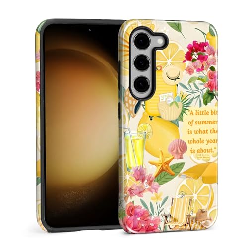 Akinmi Case for Samsung Galaxy S23,Exquisitely Pattern Double Protective Phone Cover Cases Soft Silicone for Samsung Galaxy S23-Coastal Italy Lemon Beach Collage - image 7