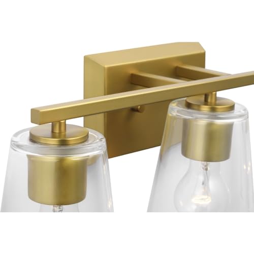 Progress Lighting Vertex Collection Three-Light Brushed Gold Clear Glass Contemporary Bath Light (P300459-191) by Progress Lighting - Image 4