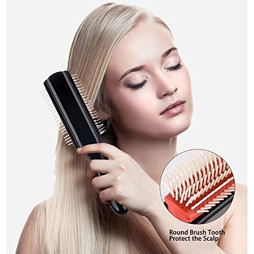 Nuangela 9 Rows Hair Brush, Easy Clean Removable Hairbrush For Styling Detangling Shaping Smoothing Blow-Drying Separating,Defining Curls For Curly Hair #TOP4
