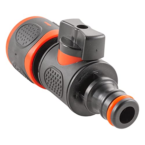 Garden Watering Hose/irrgation Flow Control Valve Male-femaleclick-Lock/Thread (Female-Male Click-Lock), Orange/Black, Small