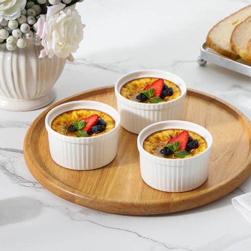 Malacasa RAMEKIN.DISH-003-LID Ramekins 8 Oz Oven Safe, White Porcelain Creme Brulee Souffle Ramekins Set Of 6, Ceramic Custard Cups thumb #6