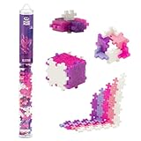 PLUS PLUS 70 Piece Interlocking Building Blocks for Kids, Open Ended Connecting Toys, Stem Bin Classroom Mini Manipulatives - Glitter Mix Play Tube