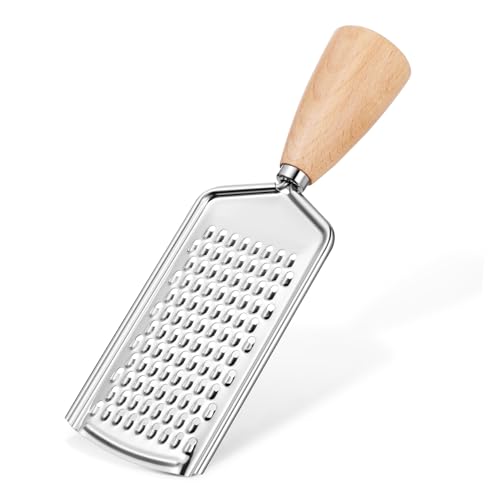 Rallador de acero inoxidable con mango de madera para cocina miniatura 1