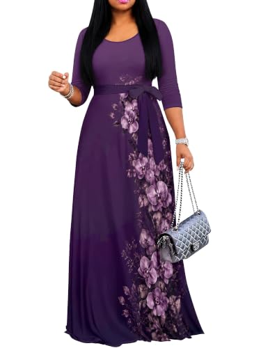 Image of Women's 3 /4 Sleeve Maxi Dress with Pockets