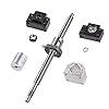 ANWOK SFU1605 Ballscrew 16mm 600mm with Metal Deflector Ball Screw nut + BK/BF12 End Supports+1pcs Coupler with end Machining for CNC Route Grinding Machine