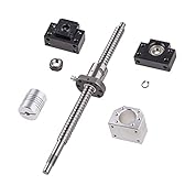 ANWOK SFU1605 Ballscrew 16mm 600mm with Metal Deflector Ball Screw nut + BK/BF12 End Supports+1pcs Coupler with end Machining for CNC Route Grinding Machine