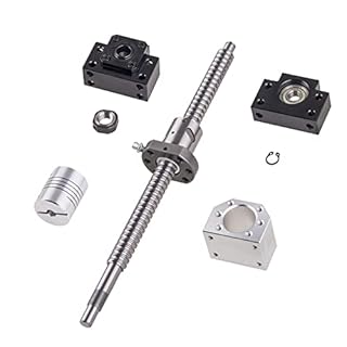 ANWOK SFU1605 Ballscrew 16mm 600mm with Metal Deflector Ball Screw nut + BK/BF12 End Supports+1pcs Coupler with end Machining for CNC Route Grinding Machine