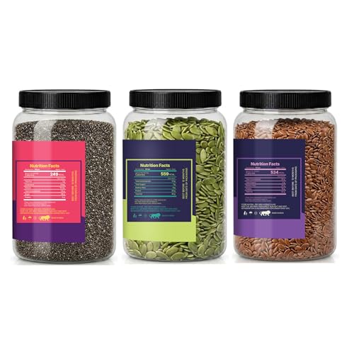Image of LILA DRY FRUITS Seeds Combo Pack Chia Pumpkin Flax Seeds 100 g x 3 | Raw Mixed Seeds Pack for Healthy Snacking, Smoothies, Salads, Breakfast & Daily Nutrition Perfect for Gifting