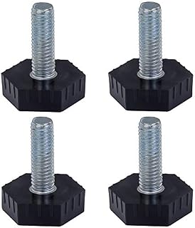Adjustable Levelling Feet - Set of 4 - M8 Thread with 25mm Hexagon Foot - Ideal for Furniture, Appliances and Small Equipment