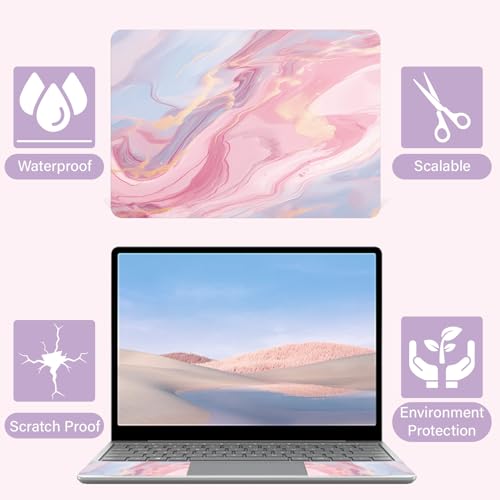CREATCABIN Laptop Aufkleber Mit Rosa Marmor Motiv Für Netbook Notebook Kunstaufkleber 12\ 13\ 13.3\ 14\ 15\ 15.4\ 15.6 Zoll Laptop Schutzhülle Wasserfest Kratzfest Abnehmbar Einfach Anzubringen