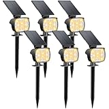 Kaxiida Solar Lights Outdoor Waterproof - 2025 Upgrade 3 Level Ultra Bright Spot Lights Uplights, LED Landscape Spotlight for Tree, Pathway, Wall, Adjustable Solar Panel Auto On/Off