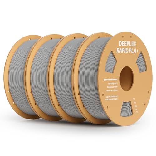 Image of Rapid PLA Plus Filament 1.75mm, High Speed 3D Printer Filament Up to 600mm /s, PLA+ Filament Dimensional Accuracy + /- 0.02 mm Fits Most FDM 3D Printer, Cardboard Spool 4 Pack 1kg Gray