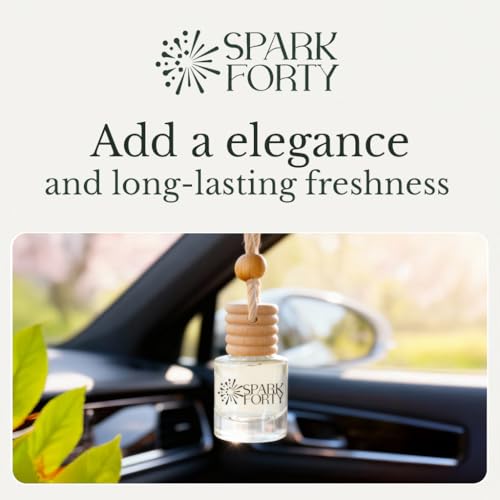 Image of Spring Car Air Freshener Hanging | Car Perfume, 0.27 fl oz (8 ml) | 30-Day Luxury Glass Diffuser | Bergamot, Florals & Amber Musk | Long-Lasting Spring Scent