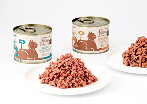 MjAMjAM - Premium Nassfutter für Katzen - Mixpaket V - Purer Fleischgenuss, 6er Pack (6 x 200 g), getreidefrei mit extra viel Fleisch