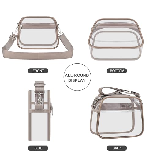 Image of Clear Bag for Stadium Events Clear Sports Fan Handbags Purses with Adjustbale Strap for Concerts Festivals Game Day