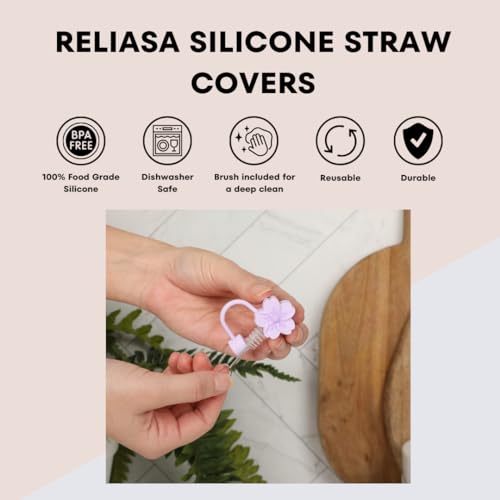 RELIASA Tampa de canudo de flor – Acessórios fofos para copos Stanley de 850 g e 1,134 g, Topper par