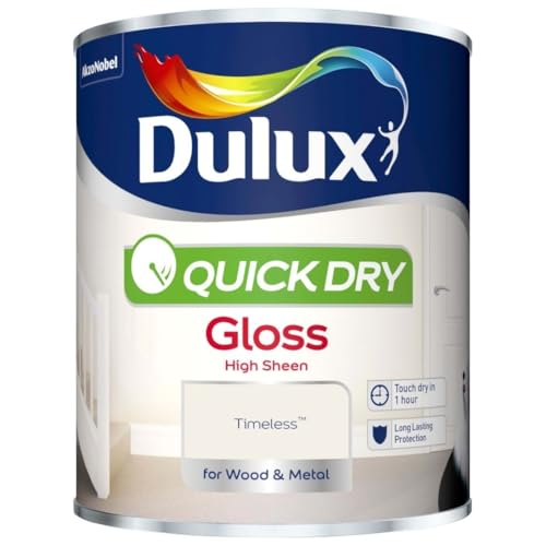 Timeless Dry Gloss Paint 750ml | Interior Wood and Metal Paint | High Shine Durable Finish | Fast Drying Trim Paint for Doors Skirting Boards Radiators and Furniture