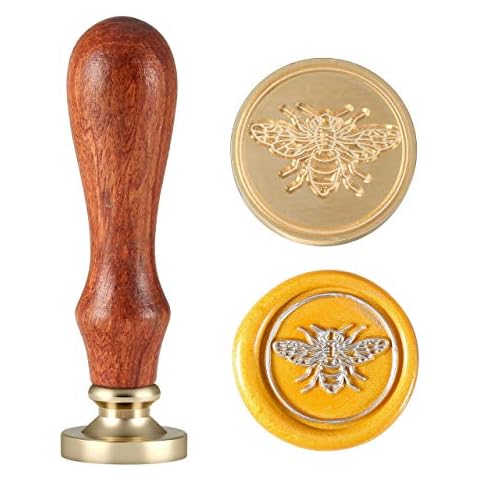 Mogoko Wax Seal Stamp, Vintage Retro Classical Wax Seal Stamp Copper Stamp with Fancy Patter(Bee) Cover