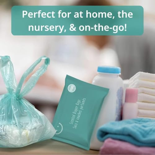Baby Works - Disposable Diaper Bags with Baby Powder Scent, Odor Neutralizing, Easy Tie Handles, for Diaper Disposal, Pet Waste, Travel, Nursery and On-the-Go, 200 Count — view 4