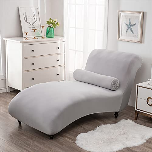 Maiyu-My Chaise Lounge Cover Elasticity Chaise Longue Slipcover Luxury Chaise Chair Covers For Living Room Indoor Furniture Cover Slipcovers For Chaise Lounge Ultra Soft Machine Washable (Gray), Grey #TOP2