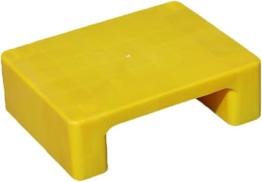 WIGING Plastic Pallet, Nestable Shipping Pallet for Supermarket Kitchen Warehouse Outdoor, Moisture-Proof Pet Floor Mat, Safety Storage Pads Color Yellow, Size 45x35x14cm/17.71x13.77x5.51in