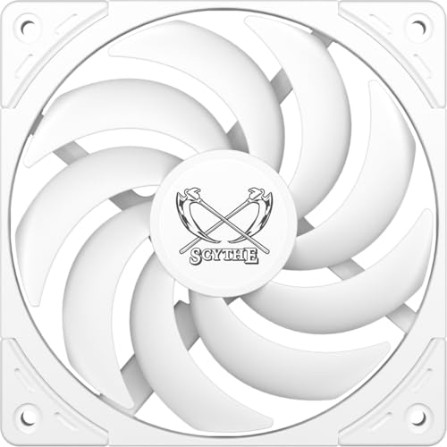 Scythe Wonder Tornado 120 Slim White, 120 x 120 x 15 mm, ventilador PWM, alta presión estática, 400-2000 RPM, 3.12-26.36 dBA, rodamiento FDB, 12 V, para carcasa de computadora compacta o ventiladores