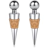 Teouuas 2 Piezas Tapones de Vino, Tapon Vino Reutilizables, Tapón de Botella Antigoteo y Hermético, Tapones para Botellas para Champán, Cerveza y Licores, Conservación Fresca (Estilo 3)