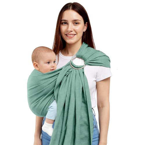 Shiaon Baby Ring Sling Wrap, Lightweight Baby Carrier Sling Toddler Sling, Cotton Baby Wraps Carrier (7-35 lbs) for Infants and Toddlers, Baby Shower...