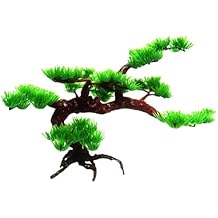 POPETPOP Aquarium Bonsai Tree Resin Artificial Pine Tree for Aquarium Decorations Fish Tank Plants, 11.81x7.09x7.09 inch