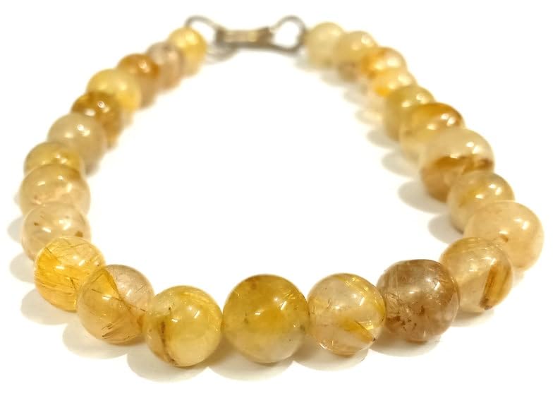 Quartz rutilé doré en bracelet de perles 8mm - Votre style bohème chic au quotidien