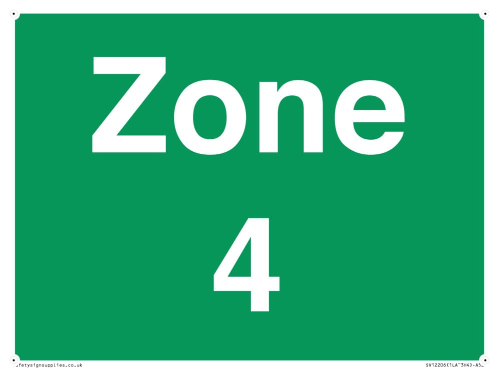 Zone 4 Sign - 200x150mm - A5L