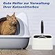 Mfsdai Katzenstreuschaufel mit Behälter Aluminiumlegierung Katzenklo Schaufel Tiefer Schaufel mit Ergonomischer und Bequemer Griff Poop Sieben（Weiß）