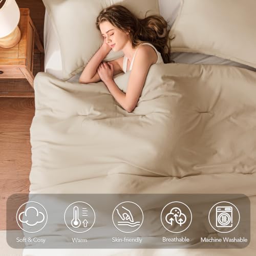 Image of Full Comforter Set Prewashed Lightweight Quilted Bedding for All Season