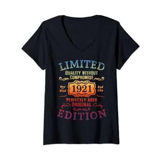 Mujer Cumpleaños 1921 Edición limitada Regalo Usado Grunge Vintage Camiseta Cuello V