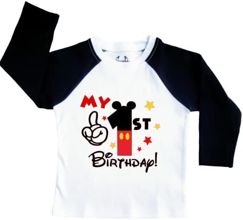 Luke & Lulu First Birthday Outfits for Baby Boys Shirts - Mouse Theme, One, 1st Birthday