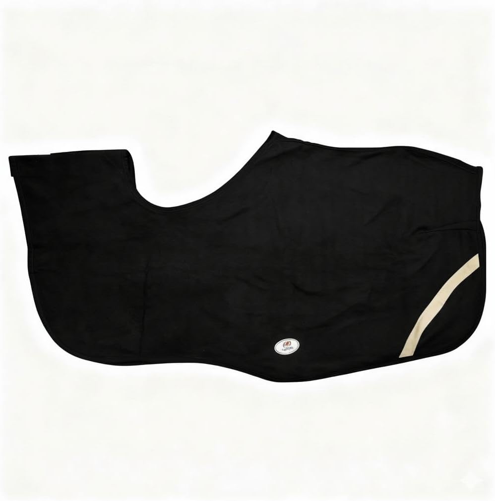 Derby Originals Classic Horse Polar Fleece Keyhole Quarter Sheet – Breathable, Moisture-Wicking, Reflective Exercise Rug with Contoured Fit, Tail Cord & Reflective Safety Strips