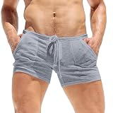 HJINGSUN Mens See Through Shorts Men's Translucent Breathable Sheer Lounge Underwear Compression Short Tights with Drawstring, Light Ashy, X-Large