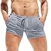 HJINGSUN Mens See Through Shorts Men's Translucent Breathable Sheer Lounge Underwear Compression Short Tights with Drawstring, Light Ashy, X-Large