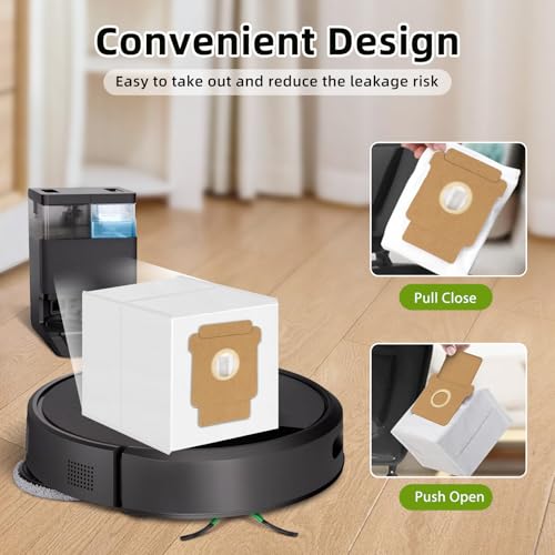 12 Stück Staubbeutel für iRobot Roomba Q0520, 104/105 Combo, Plus 405/504/505 Combo, Max 705 Vac Clean Base Absaugstation, Combo Essential Serie Saugroboter Staubsaugerbeutel