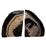 JIC Gem Agate Bookend(s) Black Bookshelf Decor geode bookends 1 Pair 3to 4 Lbs from Brazilian with R