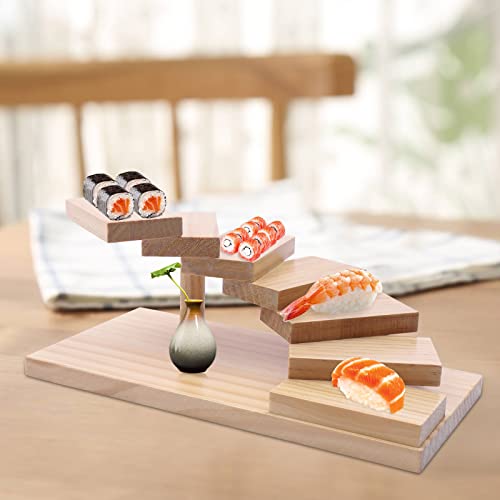 Plato de sushi japonés de madera escalonado 7 niveles miniatura 6