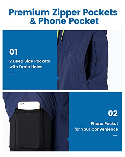 Image of maamgic 5inch Mens Swimming Trunks with Compression Liner 2-in-1 Swim Trunks Stretch Quick Dry Swim Shorts Zipper Pockets