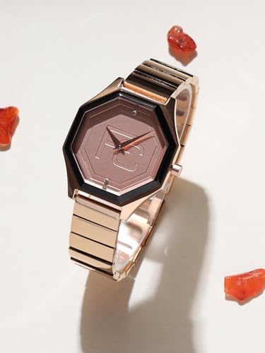 Image of French Connection Ascend Rose Gold Rectangle Dial Womens Analogue Watch FCN090BRGM
