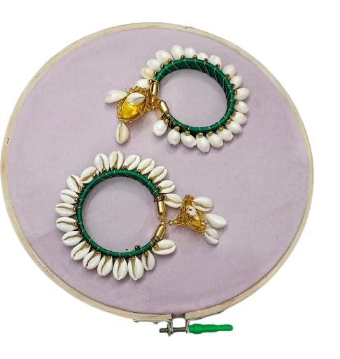 RealTrend Handmade Adjustable Cowrie Shell Bengals for Women And girls. wedding, haldi ceremony Kodi Bangles (Size-2.6) (Green) (B0CR1QMLVK) Amazon Price History, Amazon Price Tracker