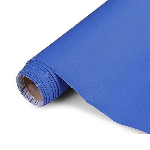 Tissu d'ameublement en similicuir bleu au mètre 160cm de large pour canapé