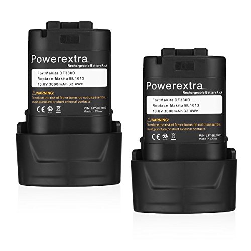 Powerextra 2 Pack 10.8v 3.0Ah Li-ion Replacement Battery for Makita BL1013 Makita BL1014